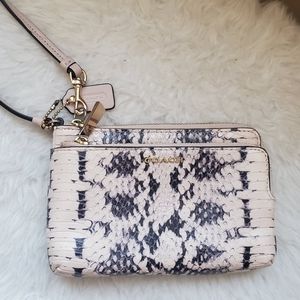 Double pocket coach wallet wristlet